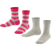 Falke Sokker 'Happy Stripe' grå-meleret / mørk pink