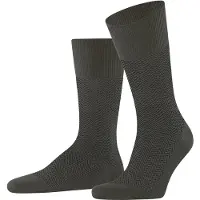 Falke Airport Herringstripe Strømper i Army Grøn Mørkegrøn måle