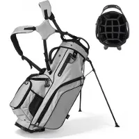 Vevor Golfvognstaske, 14-vejs topdeler, 2-i-1 golfkølletaske med fuld længdedeler, dobbelte skulderstropper, støtteben, regnhætte, opbevaringslommer, letvægts polyester til mænd og kvinder