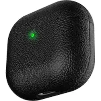 KEYBUDZ Artisan Series Leather Case - beskyttende læderetui til AirPods 4. generation (sort)