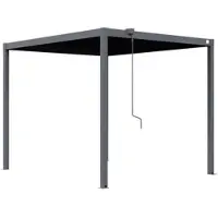 PRIMEYARD 3x3,5m Pergola, lameltag, antracitgrå