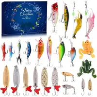 24hShop Adventskalender med forskellige fiskeblink til fersk- og saltvand