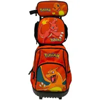 Pokémon Set Compact 34x23x50 Cm 38l Rygsæk Med Hjul 3 Enheder