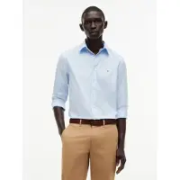 Tommy Hilfiger Toy Hilfiger Poplin Skjorte Flex Blå Lyseblå åle