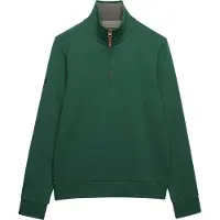 Superdry Superdrytil mænd. M2014535A Essential Pique Half Zip Sweatshirt grøn (S), Casual, Bomuld