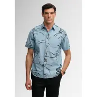 Superdry Superdrytil mænd. M4011129A Vintage Loom skjorte kortærmet blå (XL), Casual, Bomuld, Korte ærmer