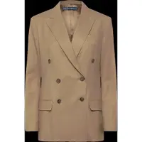 Ralph Lauren Polo Ralph Laurentil kvinder. 211977096001 Brun dobbeltradet blazer i uld (38), Casual, Bomuld