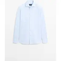 Massimo Dutti - Male - Slim Fit Skjorte I 100 % Bomuld - Himmelblå - 38