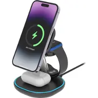 Deltaco 3-in-1 magnetic wireless charging Stand