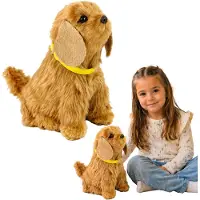 Leantoys interaktiv hund (Cocker Spaniel) plys, gøer og logrer med halen