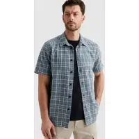PME Legend Skjorte 'Shirt with short sleeves and check pattern' blå