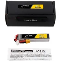 Tattu LiPo batteri 2s 650mAh 95C 7.6V HV med XT30 Long-Pack