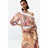 Desigual Bluse brun / pink / rød / hvid