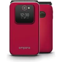 Emporia emporiaJOY (V228), 2G, (V3), klapmobiltelefon med store knapper, rød