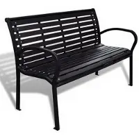 vidaXL havebænk 125 cm stål og WPC sort