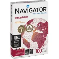 Navigator PRESENTATION A4, Universel, A4 (210x297 mm), 500 ark, 100 g/m2, Hvid, ISO 9001, ISO 9706, ISO 9708, ISO 14001
