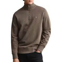 Gant Ganttil mænd. 2008005 Shield trøje med kort lynlås brun (L), Casual, Bomuld, Gråt