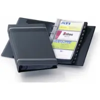 Durable VISIFIX - Visitkortbog - 12 dele - præ-trykt: A-Z - for 57 x 90 mm - kapacitet: 200 kort - med faneblade - brunsort