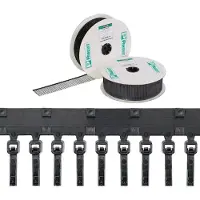 Panduit PLT1.5M-XMR30, Parallel kabelindføring, Nylon, Sort, 142 mm, 2,5 mm, 0,9 mm