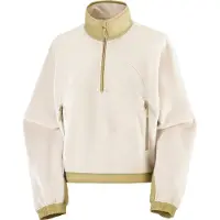 Salomon - Fleece dame - Chroma Fleece Crop HZ W Whisper White/Gray Green til Unisex - Størrelse M - Beige