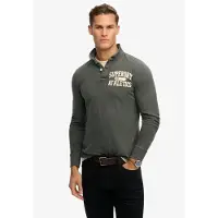 Superdry Superdrytil mænd. M1110435A Vintage Athletic grå polo shirt (XL), Casual, Bomuld, Lange ærmer