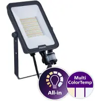 Philips Ledinaire Projektør Lille med sensor All-in BVP167 6000lm/830-840-865 50W IP65 Symmetrisk