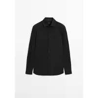 Massimo Dutti - Male - Slim Fit Skjorte Med Stretch - Sort - M