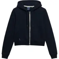 Superdry Superdrytil kvinder. W2012286A Essential Logo Cropped Ziphood navy (S), Casual, Bomuld, Blå