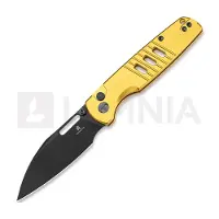 Bestechman Vector - Black PVD - Aluminium foldekniv, gul