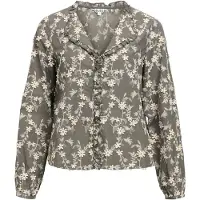 Object Bluse 'OBJKarli' ecru / mørkegrå
