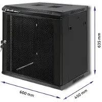 Qoltec - Rack kabinet - sort - 12U - 19