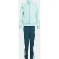 Adidas Junior Piger Essentials 3-Striber Træningsdragt Semi Flash Aqua/Hvid