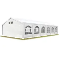 TOOLPORT 6x12m, Partytelt, PE-teltdug, hvid, med bundramme