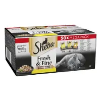 Sheba Mixpakke Fresh Fine fresh portionsposer 50 x 50 g - med kylling, fjerkræ, kalkun i sauce