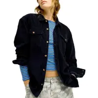 Roxy - Mærker - Let It Go Cord Shirt Anthracite til Unisex - Størrelse M - Sort