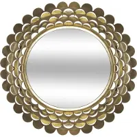Atmosphera glamour spejl i guld, metalramme, Ø 91 cm