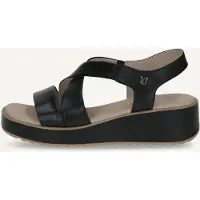Caprice Sandal, black, made of Leather with Wedge heel, Size 37