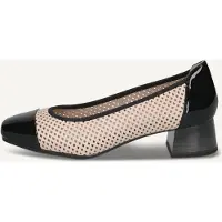 Caprice Pumps, beige, made of Leather and textile with Block heel, Size 40.5