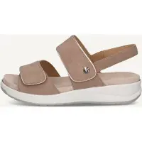 Caprice Heeled sandal, brown, made of Leather and textile without heel, Size 37