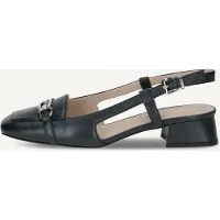 Caprice sling pumps, blue, made of Leather with Trapeze heel, Size 41