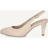 Caprice sling pumps, white, made of Leather with Funnel heel, Size 37