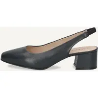Caprice sling pumps, blue, made of Leather with Trapeze heel, Size 37