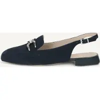 Caprice sling pumps, blue, made of Leather with Trapeze heel, Size 39