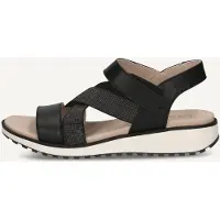 Caprice Sandal, black, made of Leather and synthetic without heel, Size 38
