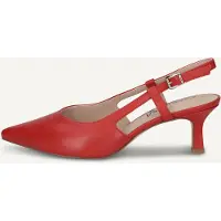 Caprice sling pumps, red, made of Leather with Queenie, Size 39
