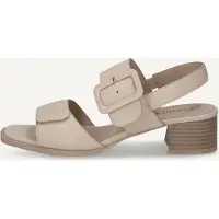 Caprice Heeled sandal, white, made of Leather with Trapeze heel, Size 37