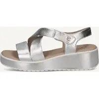 Caprice Sandal, silver, made of Leather with Wedge heel, Size 37