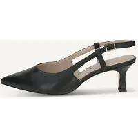 Caprice sling pumps, black, made of Leather with Queenie, Size 40