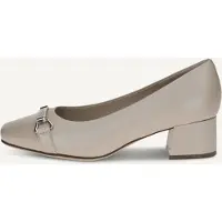 Caprice Pumps, beige, made of Leather and textile with Trapeze heel, Size 36