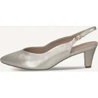 Caprice sling pumps, metallic, made of Leather with Funnel heel, Size 38.5